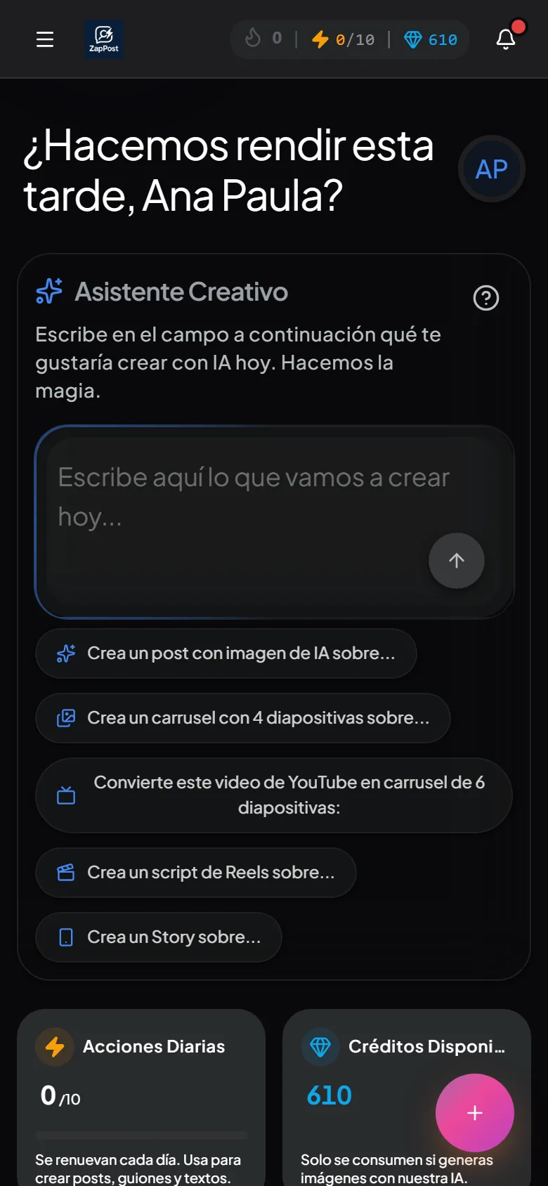 El Studio en el navegador del celular.