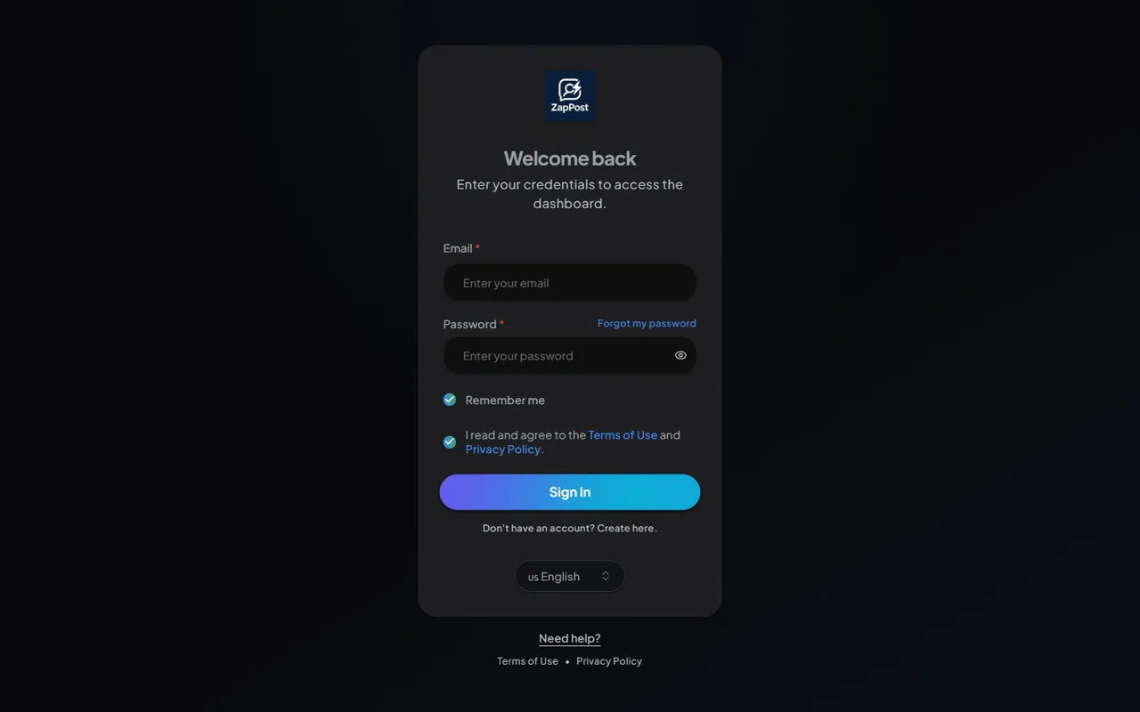 The Studio sign-in screen.
