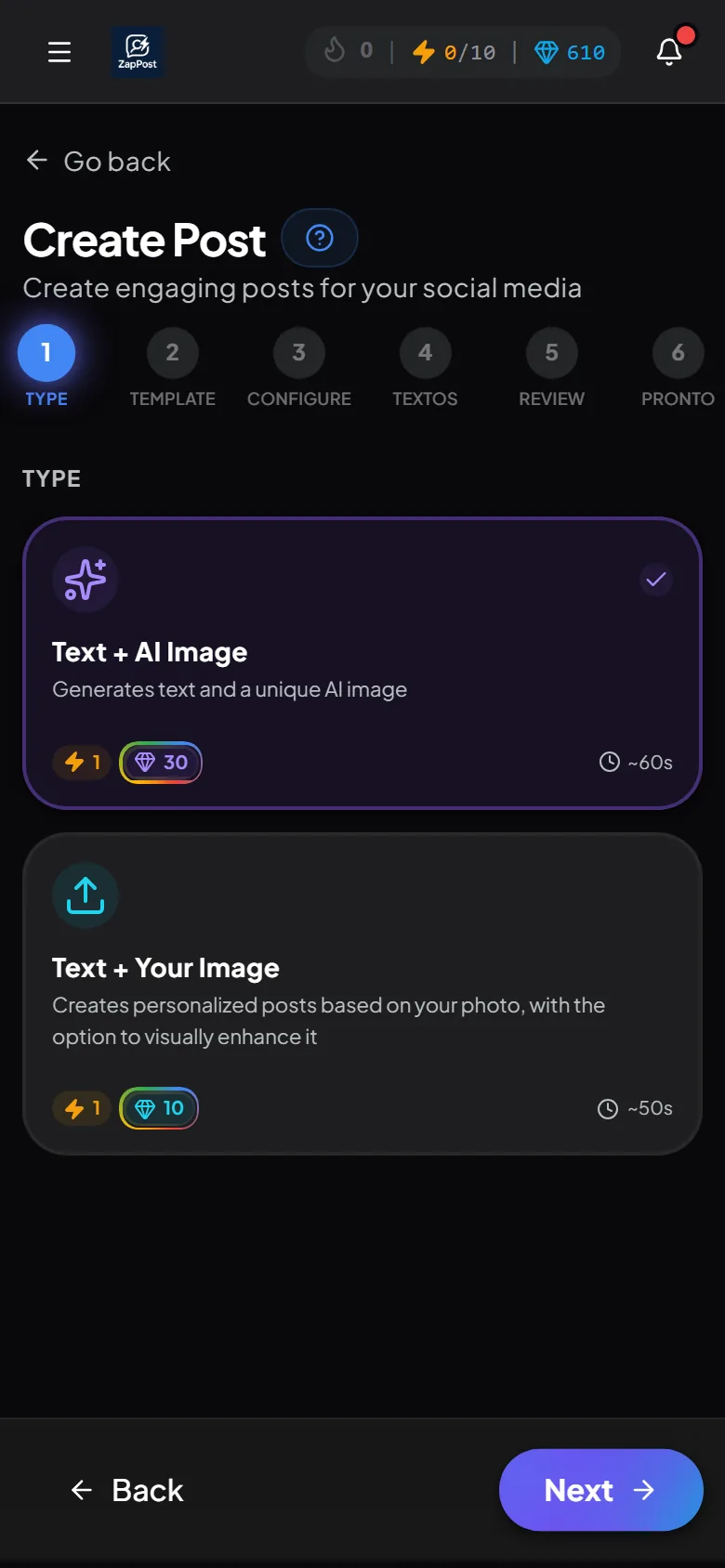 The post creator on the phone, with the same steps as the desktop version.